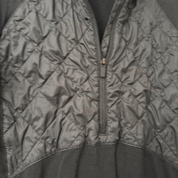 Icebreaker GT Merino Wool Black Quilted 1/2 Zip Hoodie Sweater Womens Small - Picture 3 of 6